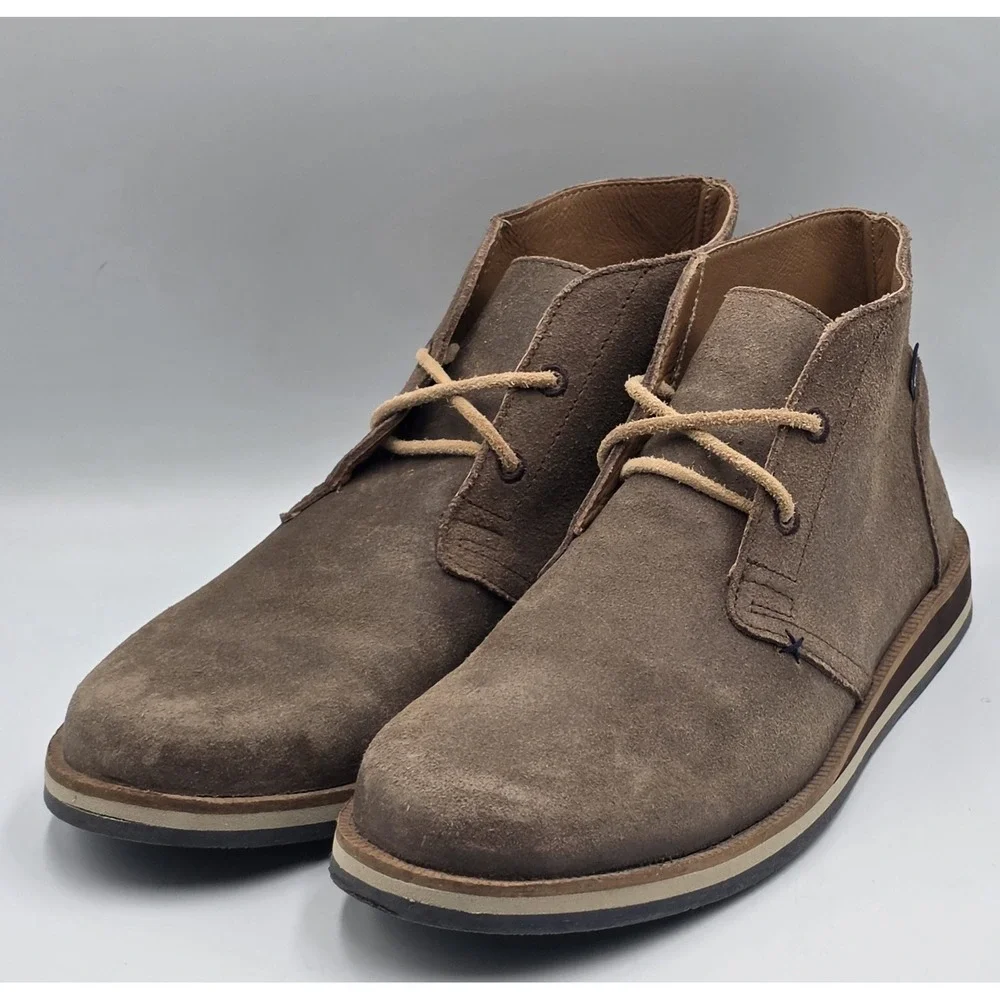 Hari Mari  Mens Adobe Brown Waxed Suede  Chukka Desert Boots Size 9US Euro 42